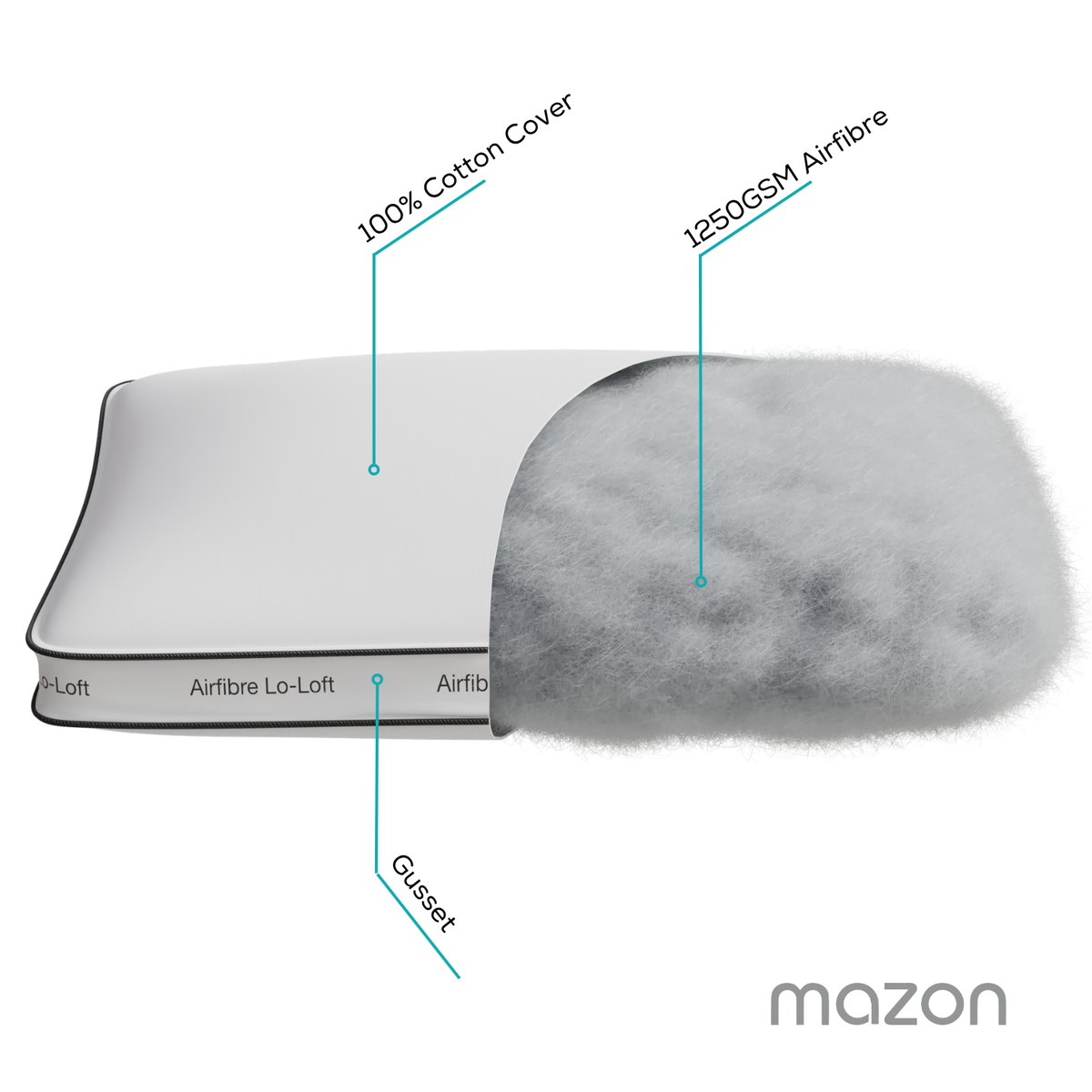 Mazon Airfibre Lo-Loft Pillow
